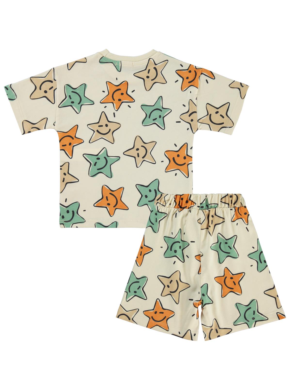 Civil Boys Gülen Yıldız Empirme Baskılı 2-5 Yaş Pijama Takımı - Fil Dişi