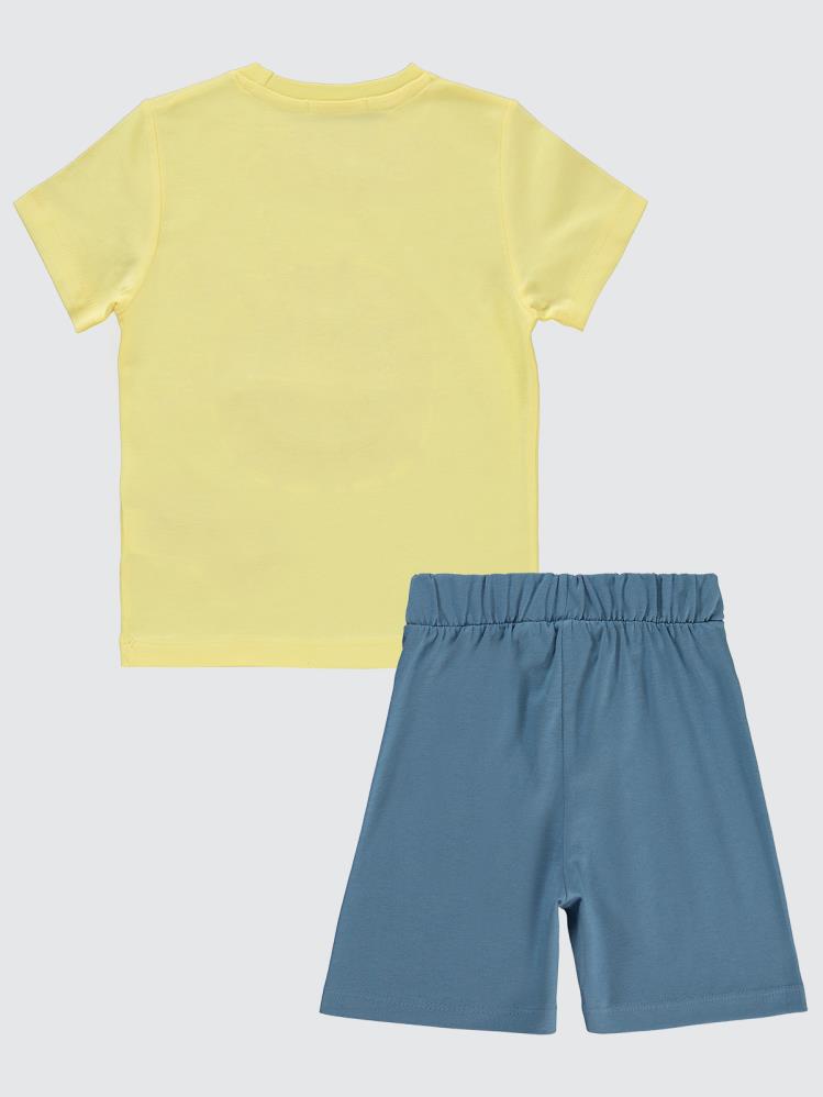 Civil Boys Ağzı Açılan Aslan Nakışlı 2-5 Yaş Pijama Takımı - Sarı