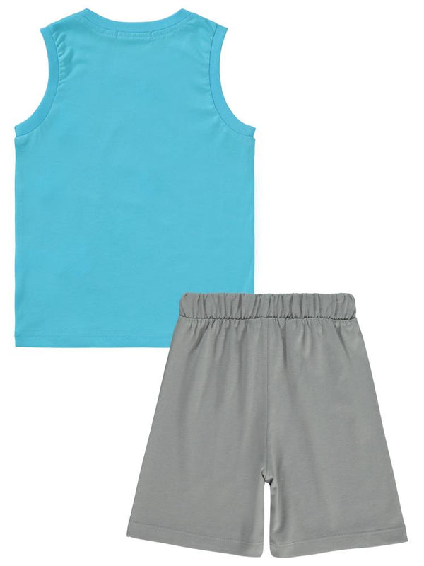 Civil Boys Timsah Baskılı 2-5 Yaş Pijama Takımı - Mavi