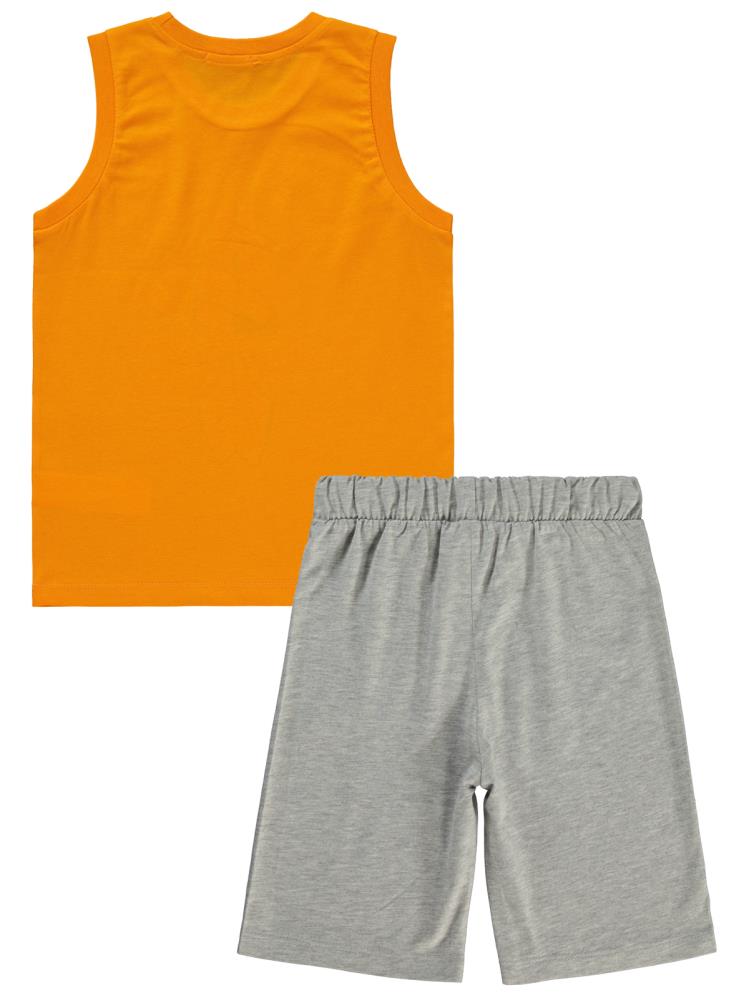 Civil Boys Gözlük Sörf Tahtası Baskılı 6-9 Yaş Pijama Takımı - Turuncu