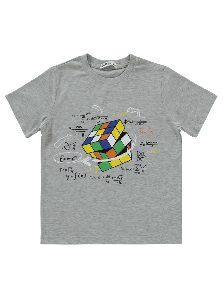 Civil Boys Rubik Küp Baskılı 6-9 Yaş Pijama Takımı - Gri