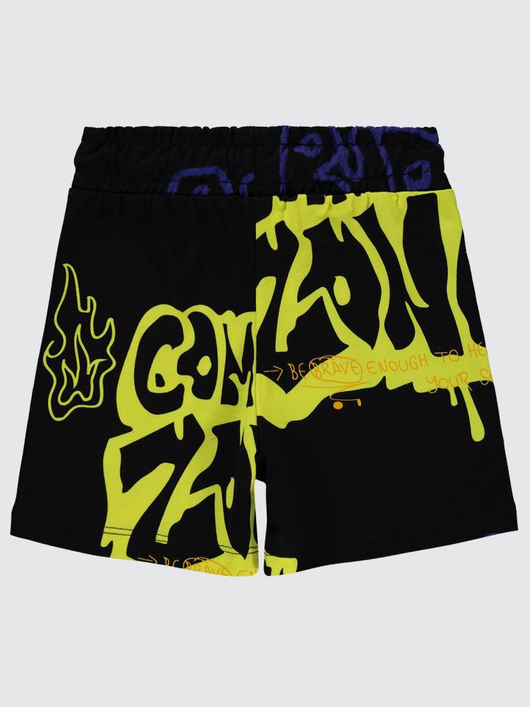 Civil Boys Graffiti Empirme 6-9 Yaş Şort - Siyah