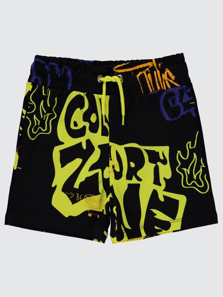 Civil Boys Graffiti Empirme 6-9 Yaş Şort - Siyah