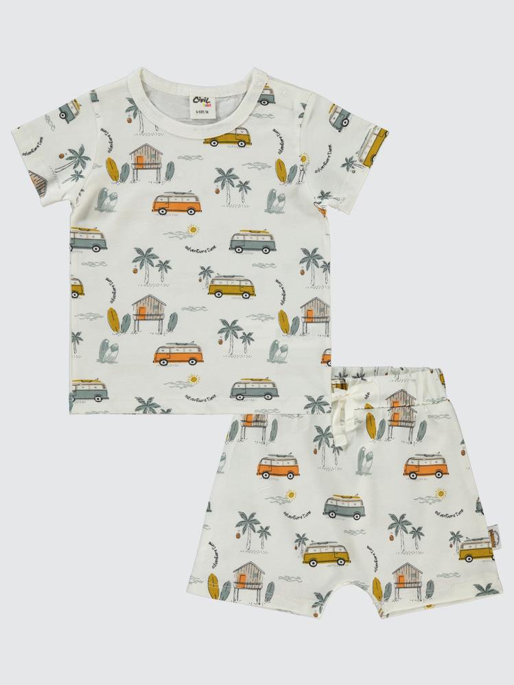 Civil Baby Adventure Time Empirme 6-18 Ay Takım - Ekru