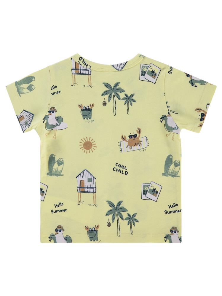 Civil Baby Summer Palm Empirme 6-18 Ay Tişört - Sarı