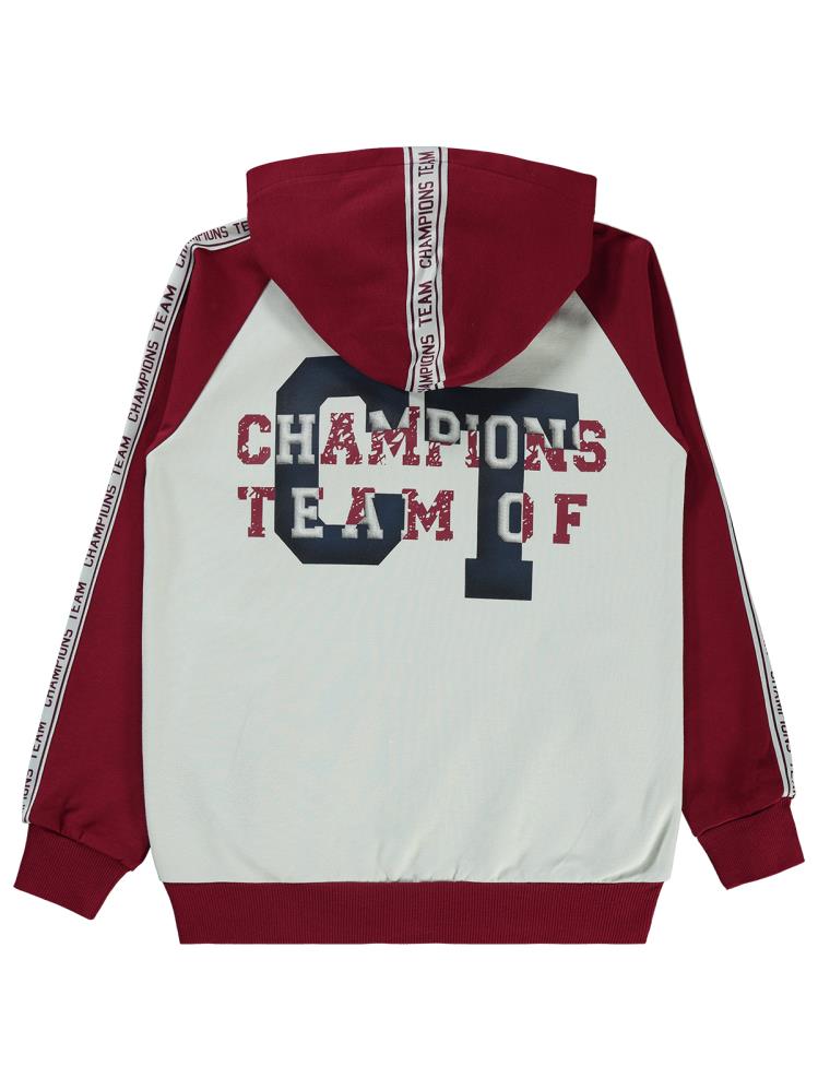 Civil Boys Champıons Baskılı 10-13 Yaş Hırka - Bordo