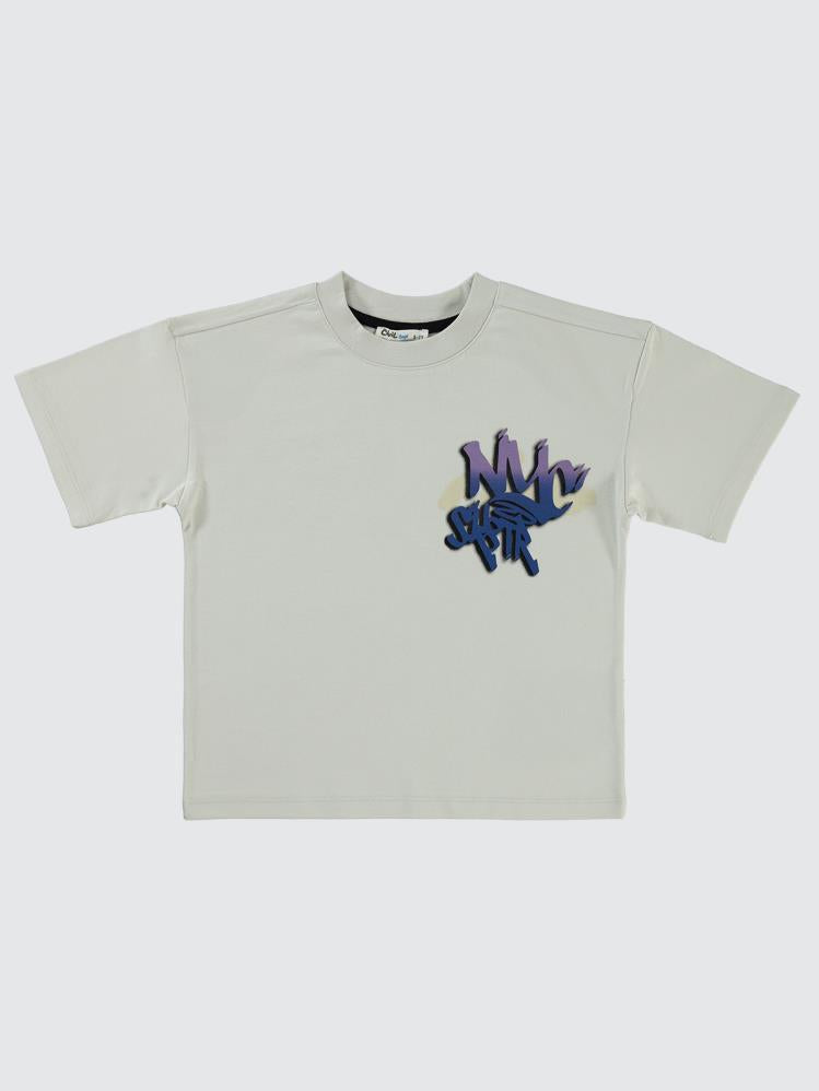 Civil Boys NYC Baskılı 10-13 Yaş Tişört - Gri