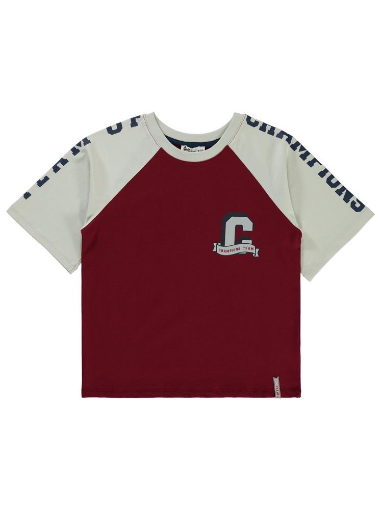 Civil Boys 34 Baskılı 10-13 Yaş Tişört - Bordo