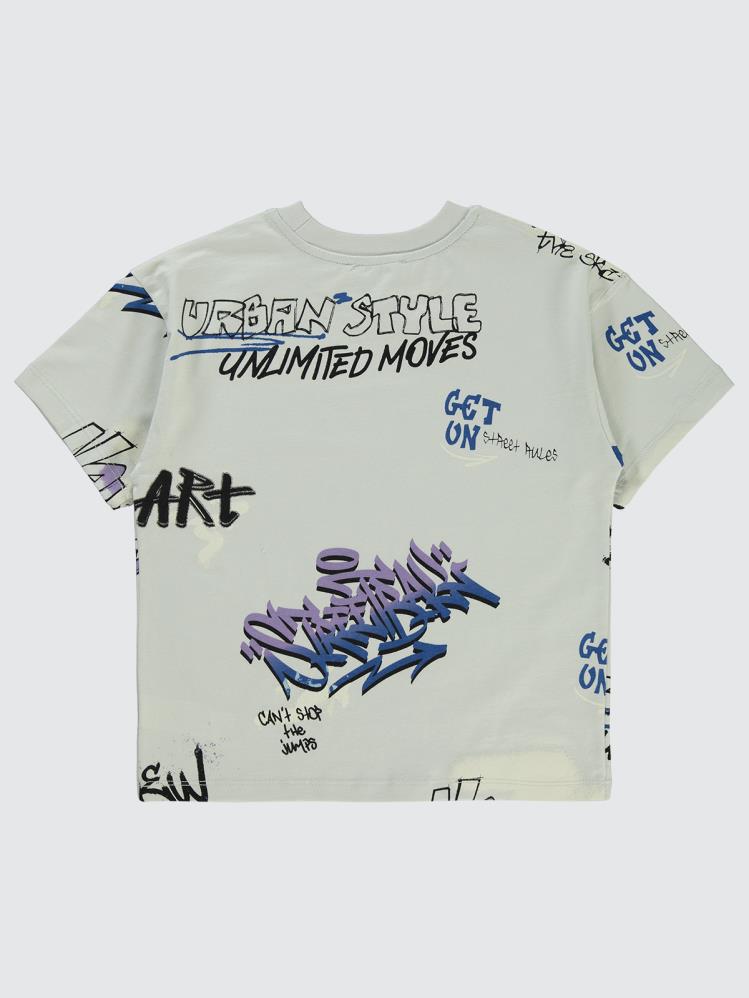 Civil Boys Street Style Emprime 10-13 Yaş Tişört - Gri