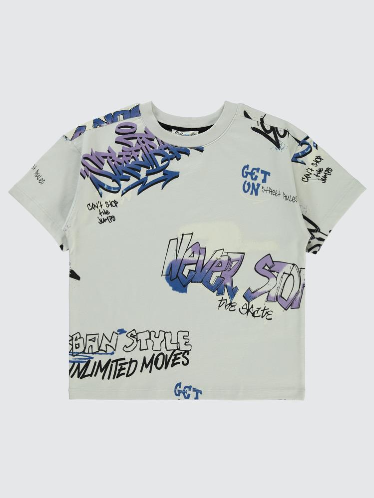 Civil Boys Street Style Emprime 10-13 Yaş Tişört - Gri