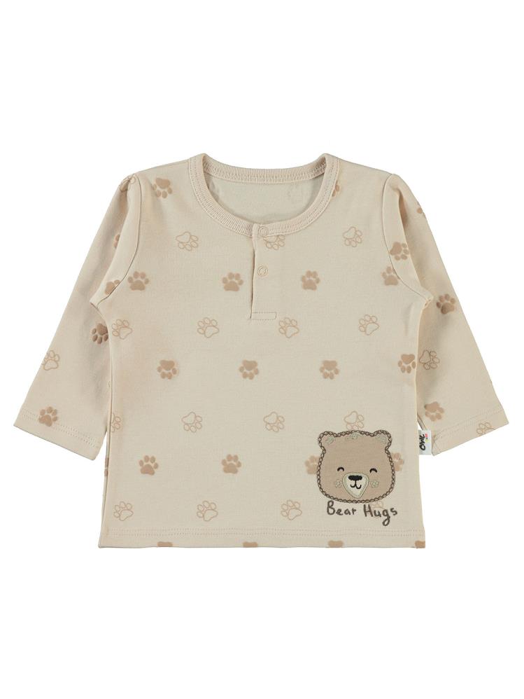Civil Baby Pati Ayıcık Baskılı 6-18 Ay Sweatshirt - Fil Dişi