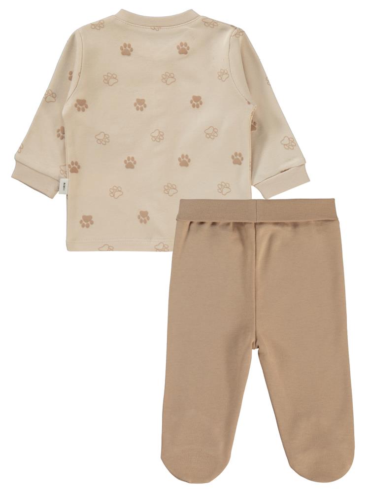 Civil Baby Pati Ayıcık Baskılı 1-6 Ay Pijama Takımı - Fil Dişi