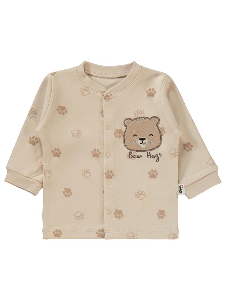 Civil Baby Pati Ayıcık Baskılı 1-6 Ay Pijama Takımı - Fil Dişi
