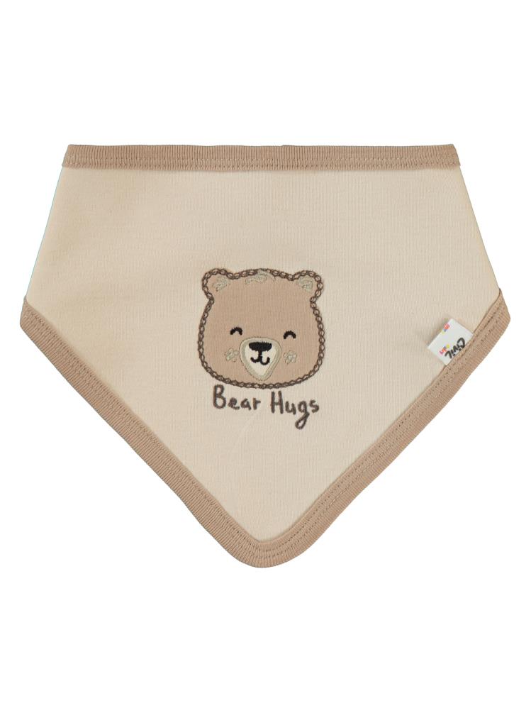 Civil Baby Pati Ayıcık Baskılı Mama Önlüğü - Fil Dişi