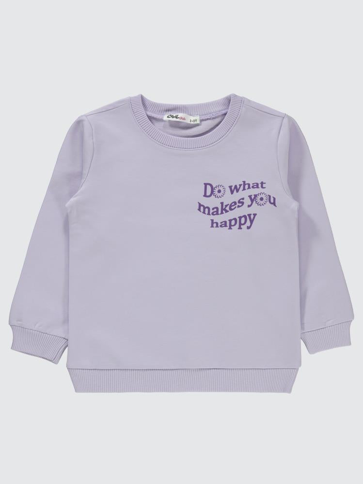 Civil Girls Basic 2-5 Yaş Sweatshirt - Lila