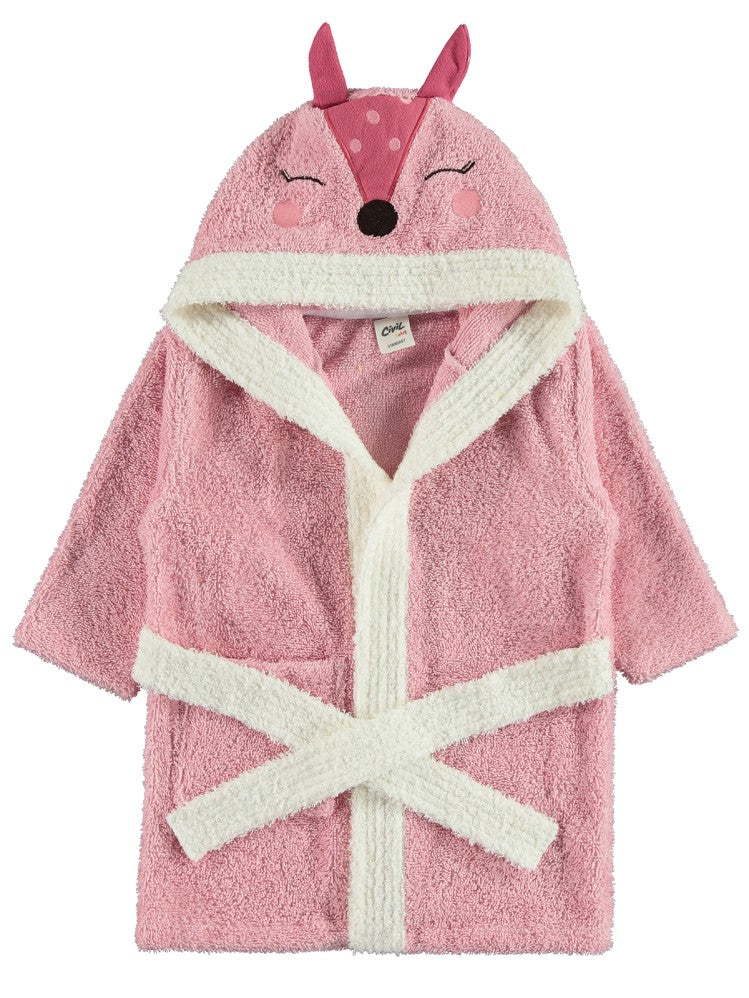 Civil Baby Ceylan Nakışlı 0-18 Ay Bornoz - Pembe