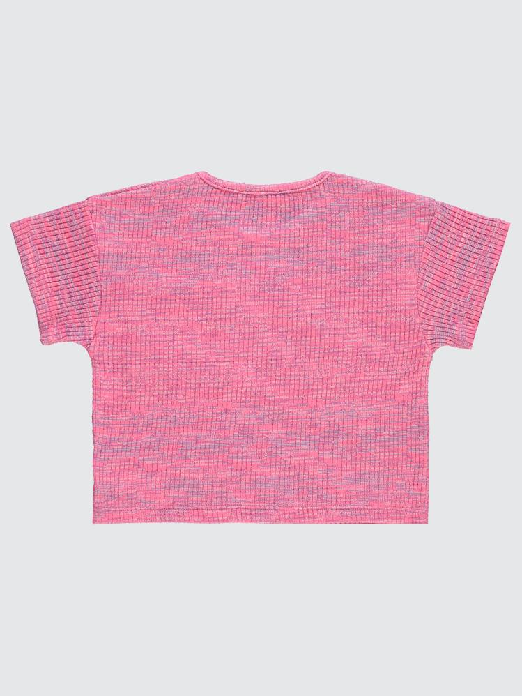 Civil Girls Renkli Melanjlı Kaşkorse 6-9 Yaş Tişört - Pembe