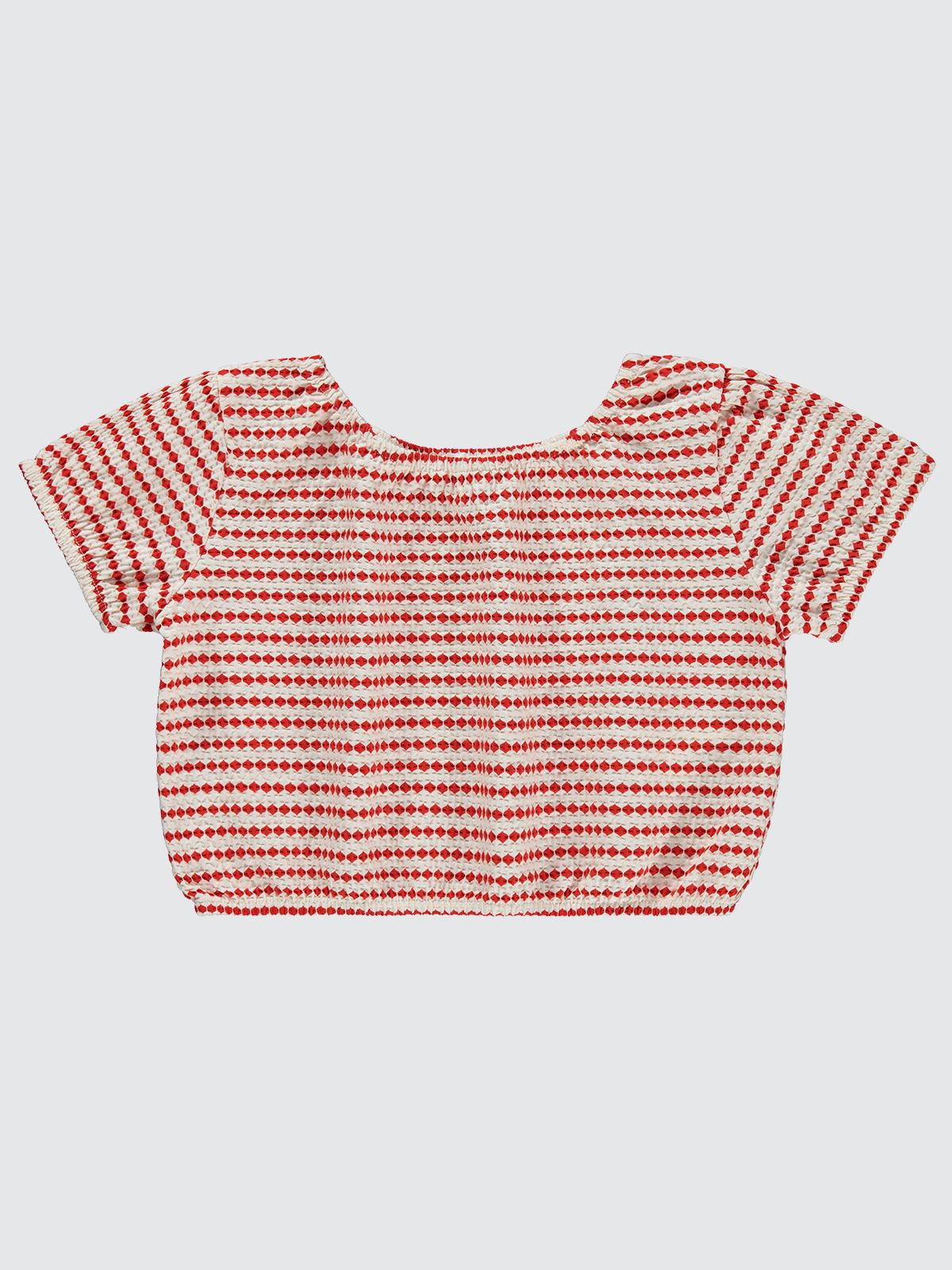 Civil Girls 3 Boyutlu Jakar 10-13 Yaş Tişört - Kırmızı