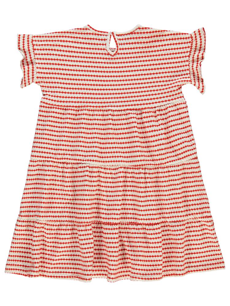 Civil Girls 3 Boyutlu Jakar 10-13 Yaş Elbise - Kırmızı