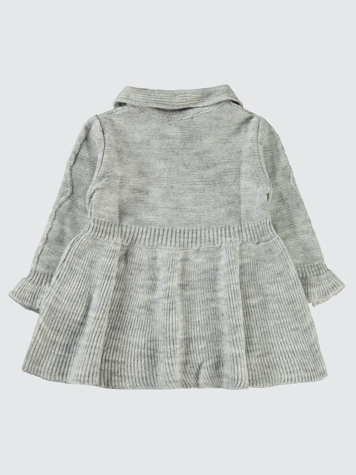 Civil Girls Ponpon Kemerli 2-5 Yaş Elbise - Gri