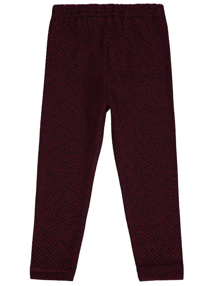 Civil Girls Balık Sırtı Desenli 2-5 Yaş Tayt - Bordo