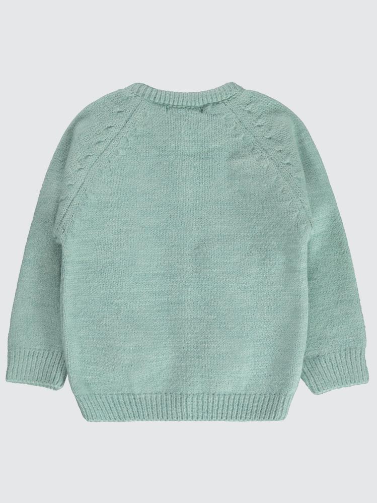 Civil Girls Mobil Papatya Aksesuarlı 2-5 Yaş Hırka - Yeşil