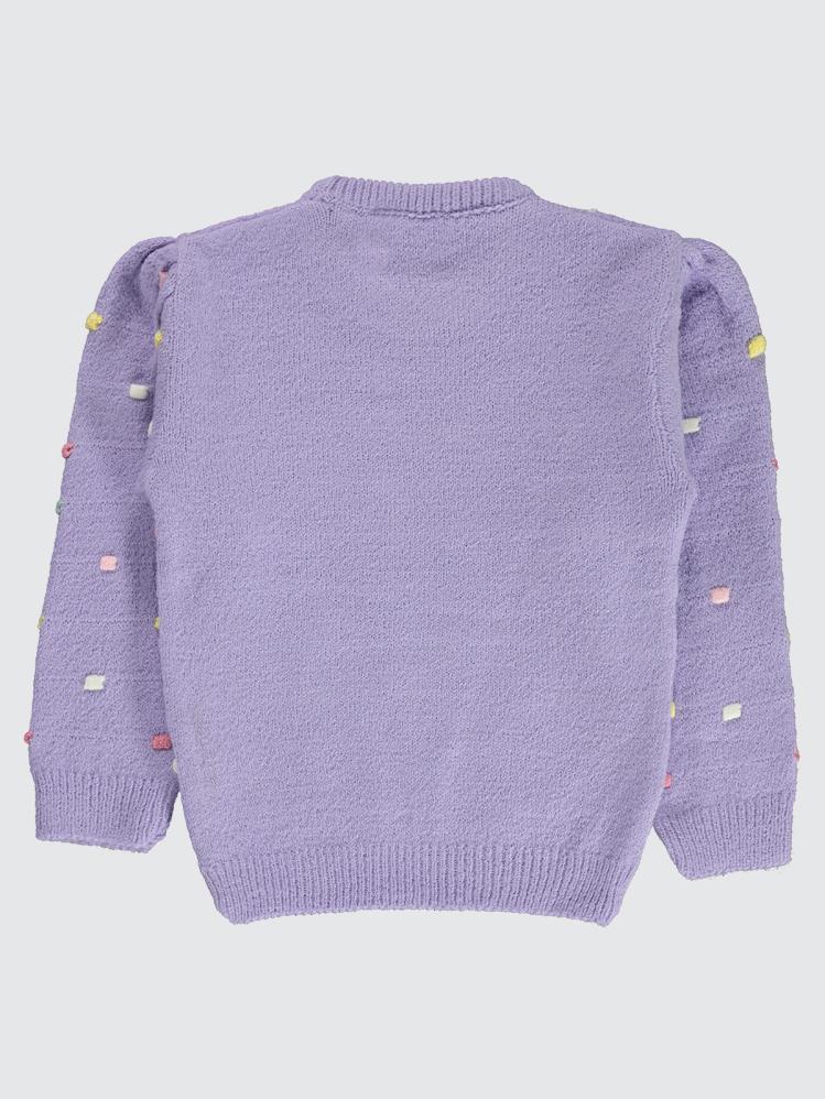 Civil Girls Renkli Benekli 2-5 Yaş Kazak - Lila