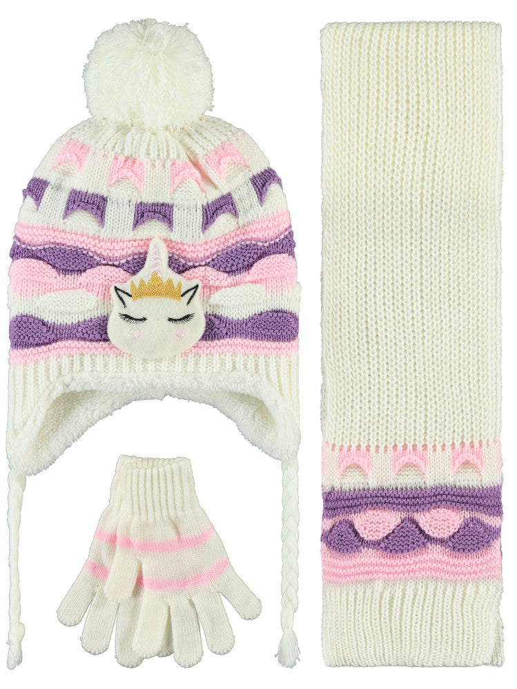 Civil Baby Unicorn Aks. 0-24 Ay Atkı Bere Eldiven Set - Pembe