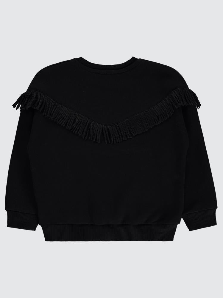 Civil Girls Roba Püsküllü 10-13 Yaş Sweatshirt - Siyah