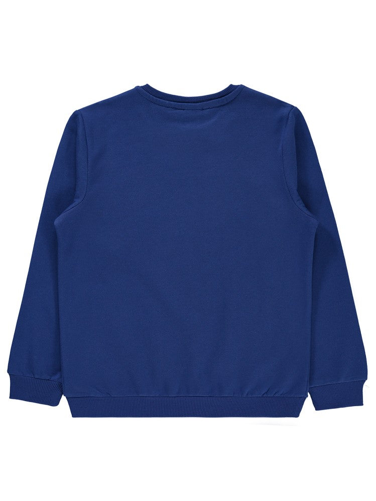 Superman Logo Baskılı 6-9 Yaş Sweatshirt - Mavi
