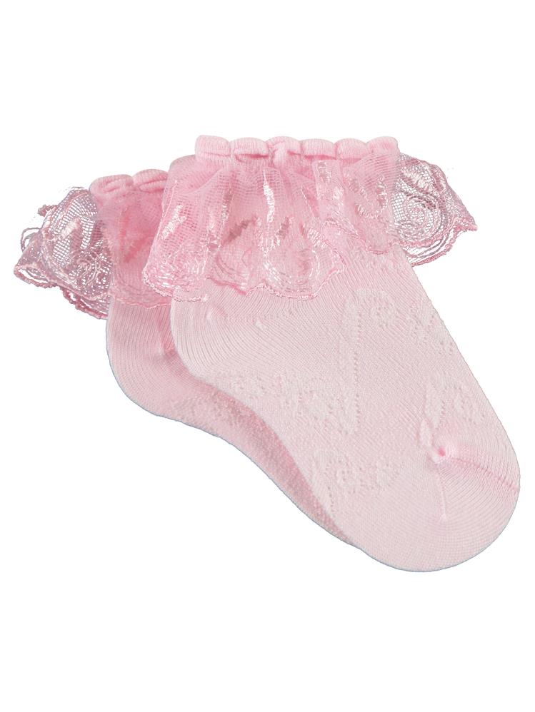 Civil Girls Dantel Aks.Bambu 3-9 Yaş Soket Çorap - Pembe