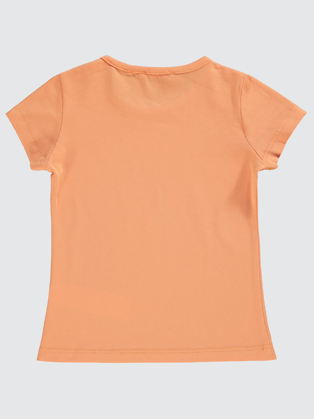 Civil Girls Mantarlar Baskılı 2-5 Yaş Tişört - Turuncu