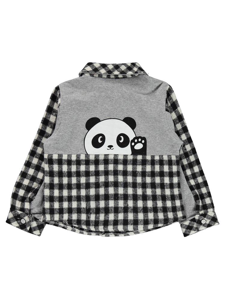 Civil Boys Panda Cep Baskılı 2-5 Yaş Gömlek - Siyah