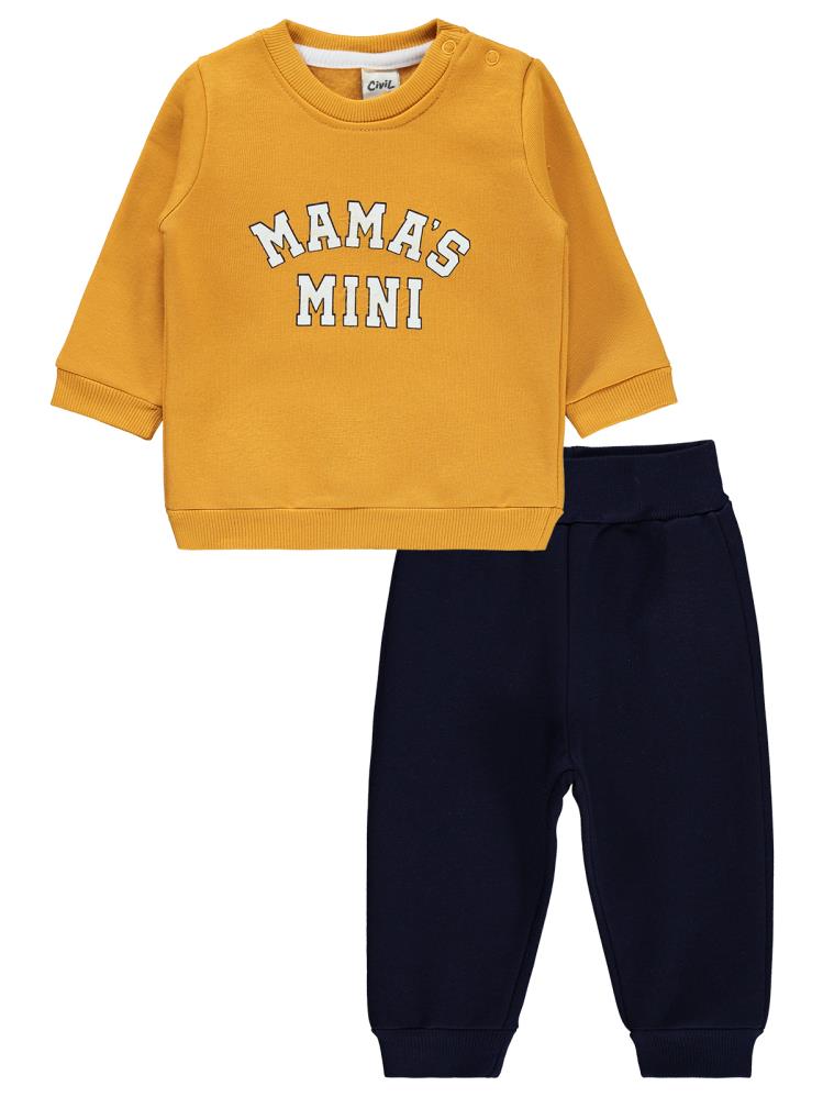 Civil Baby 2 Li Mamas Baskılı 6-18 Ay Takım - Hardal