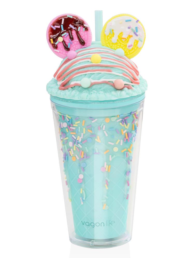 Vagonlife Kulaklı Pipetli Matara 450 ml - Yeşil