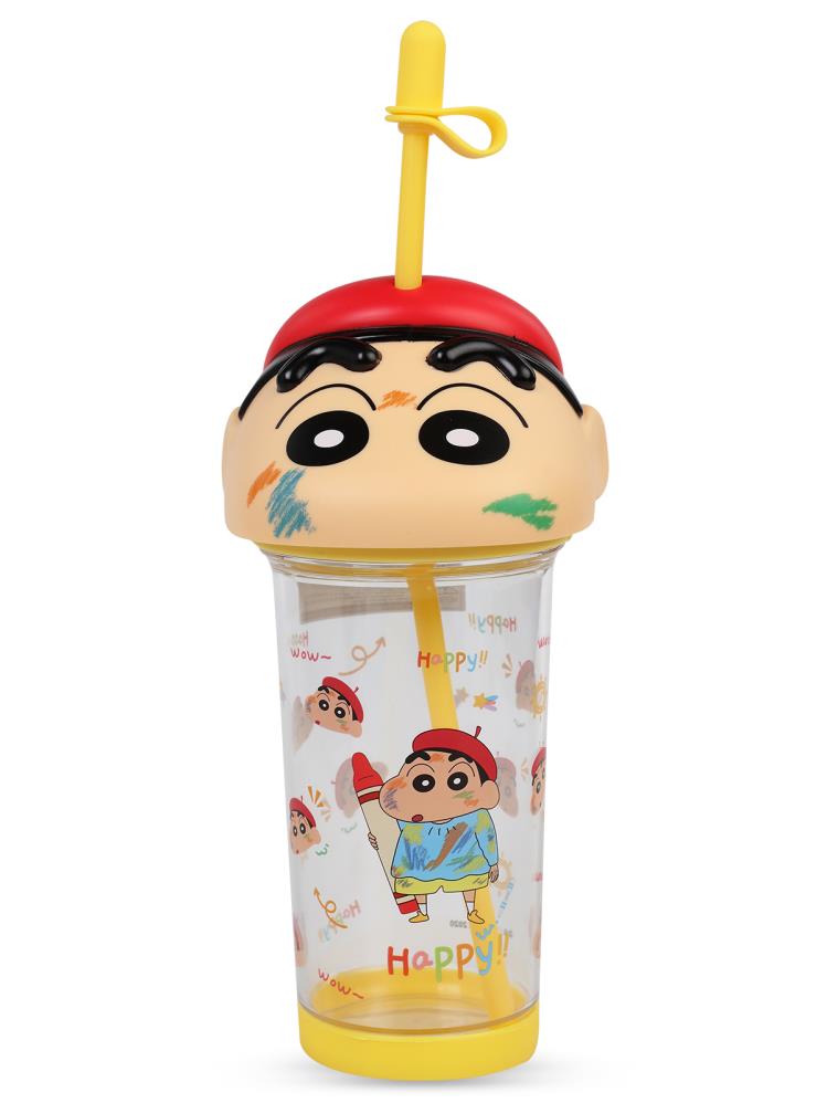 Vagonlife Crayon Shinchan Tritan Pipetli Matara 500 ml - Sarı