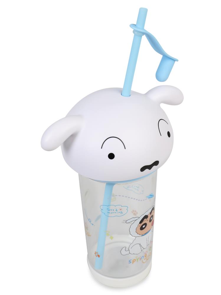 Vagonlife Crayon Shinchan Tritan Pipetli Matara 500 ml - Beyaz