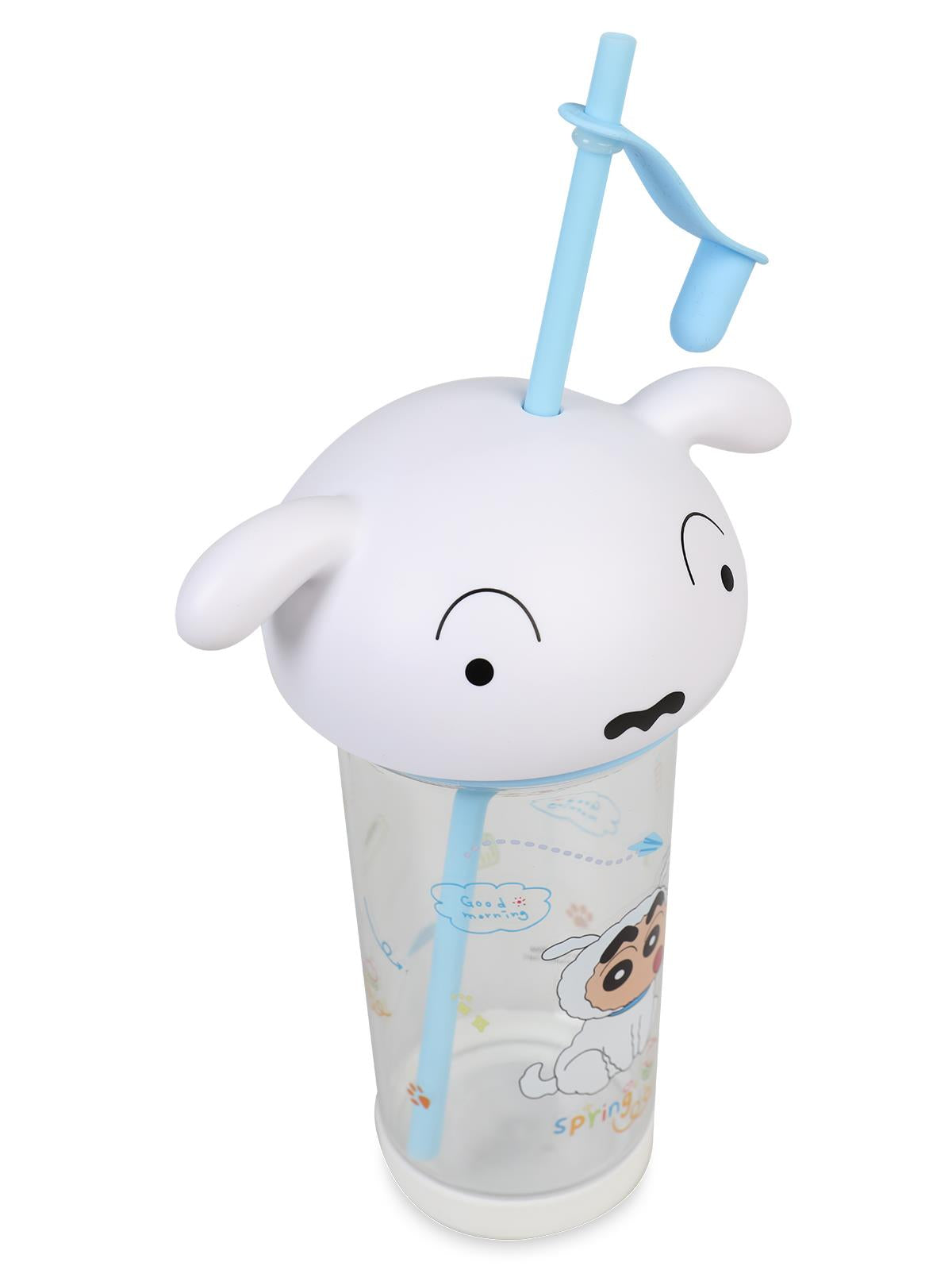 Vagonlife Crayon Shinchan Tritan Pipetli Matara 500 ml - Beyaz