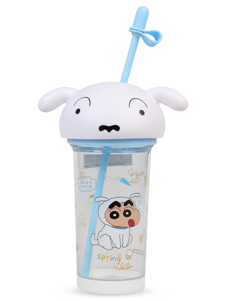 Vagonlife Crayon Shinchan Tritan Pipetli Matara 500 ml - Beyaz