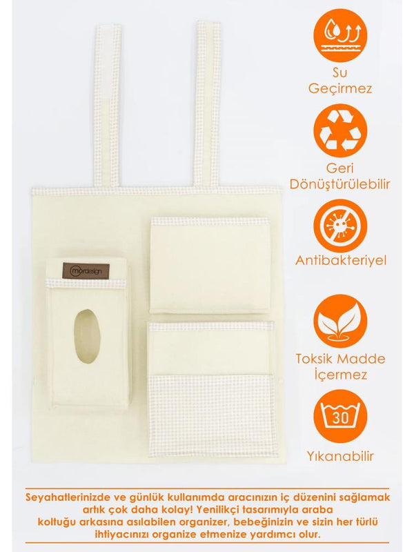 Mor Design Araç İçi Organizeri - Bej