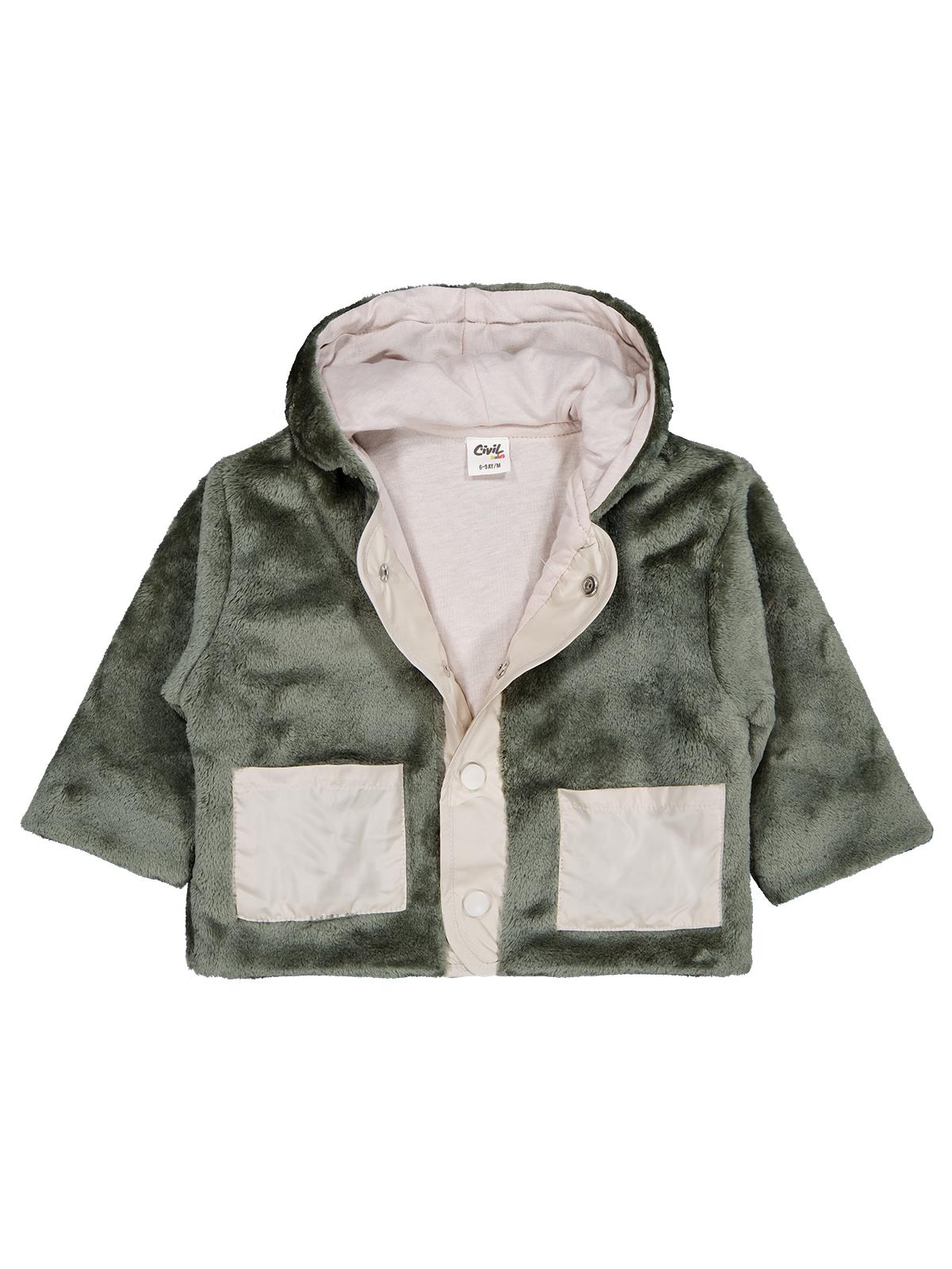 Civil Baby Kapüşonlu 6-18 Ay Hırka - Haki