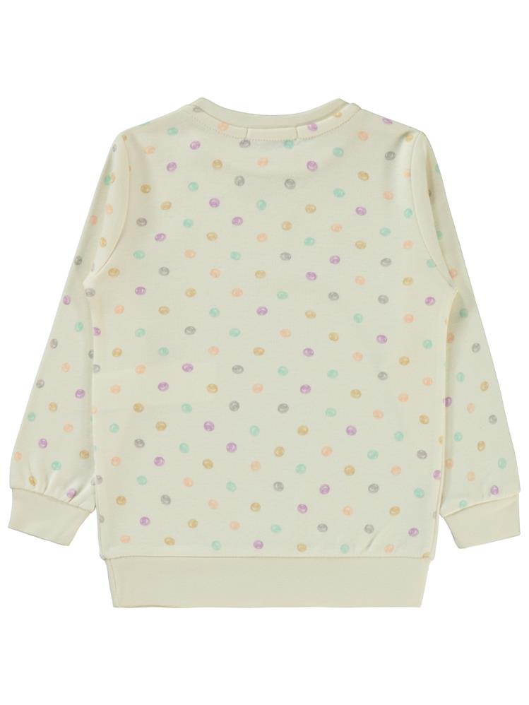 Civil Girls Puan Desenli 2-5 Yaş Sweatshirt - Ekru