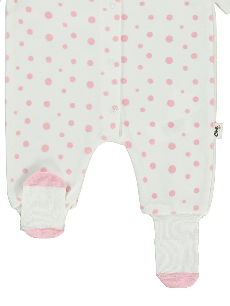 Civil Baby Puan Baskılı 1-6 Ay Tulum - Ekru