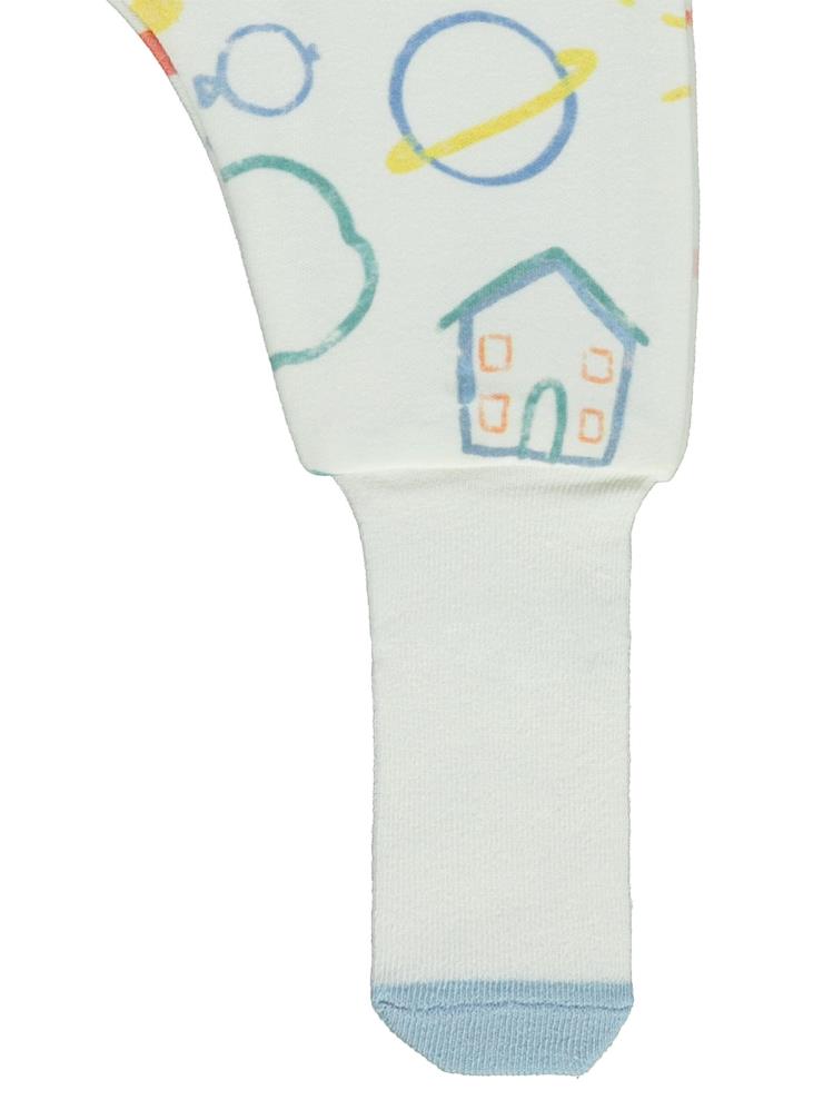 Civil Baby Renkli Ev Baskılı 1-6 Ay Tek Alt Bebe - Ekru