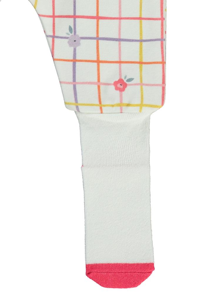 Civil Baby Kareli Çiçek Baskılı 1-6 Ay Tek Alt Bebe - Ekru