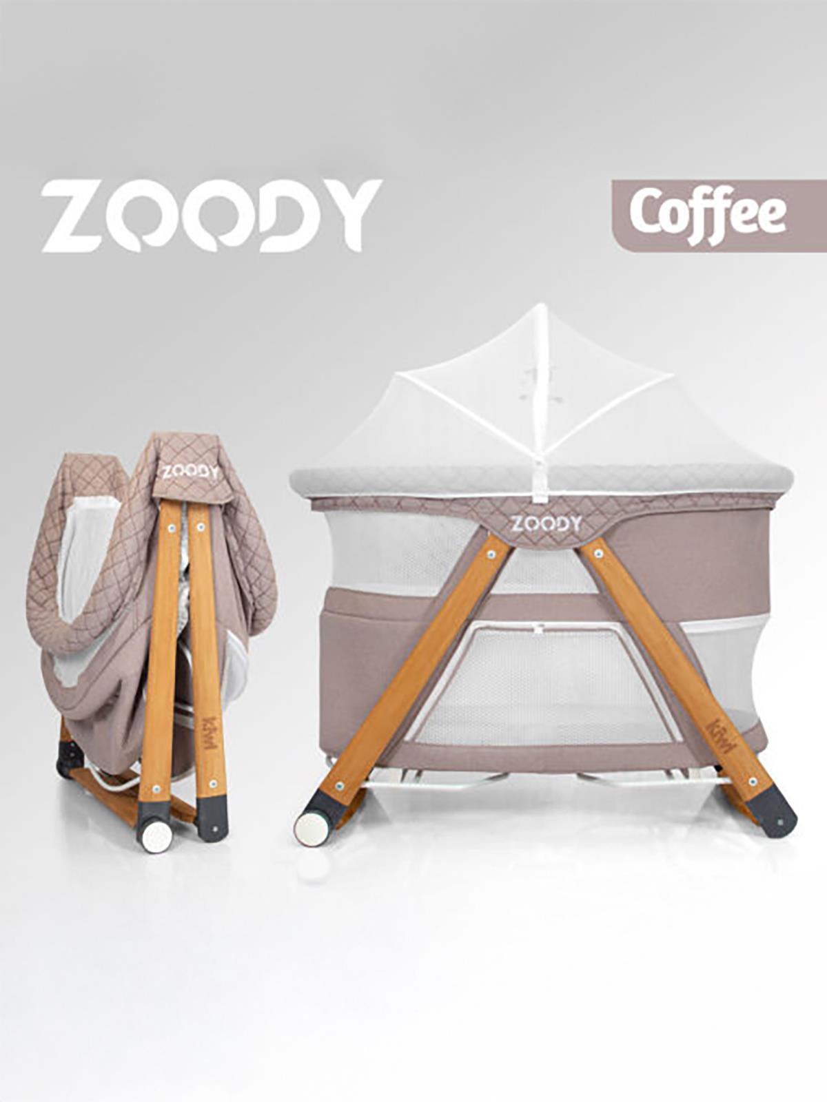 Kiwi Zoody Ligna Anne Yanı Bebek Beşiği - Kahverengi