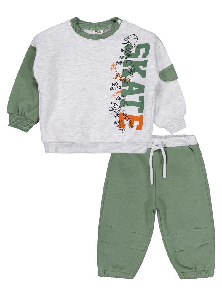 Civil Baby Skate Baskılı 6-18 Ay Takım - Haki