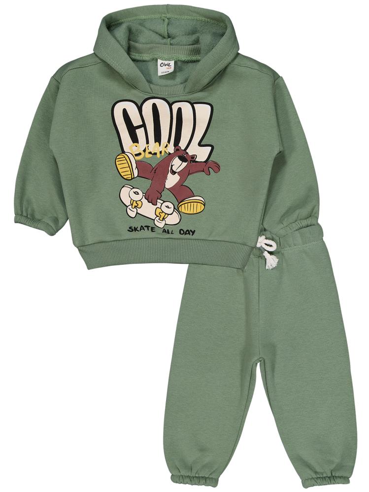 Civil Baby Ayıcık Baskılı 6-18 Ay Takım - Haki