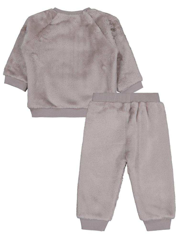 Civil Baby Cep Detaylı Meow Nakışlı 6-18 Ay Takım - Gri