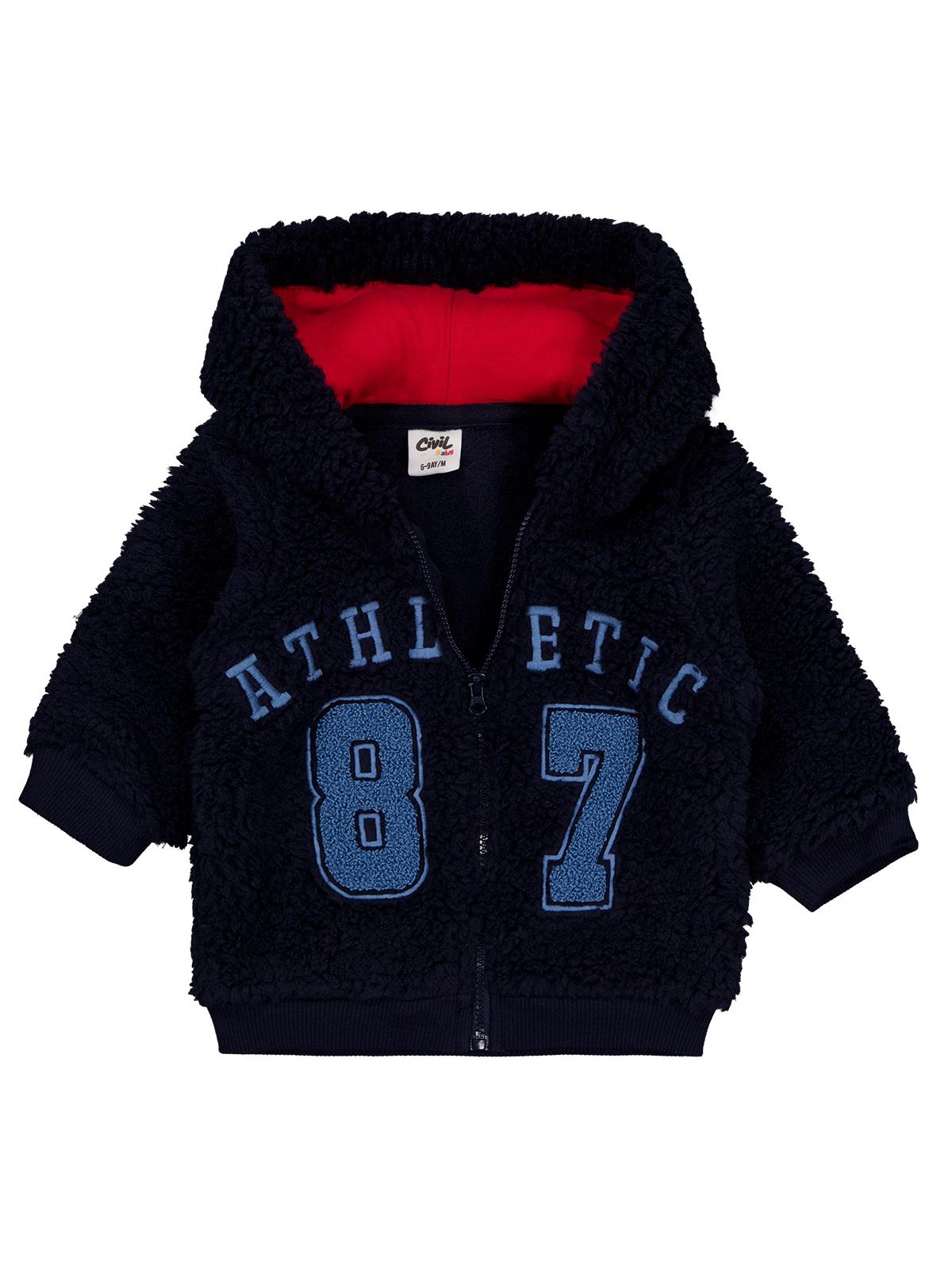 Civil Baby Kuzu Athletic Nakışlı 6-18 Ay Hırka - Lacivert